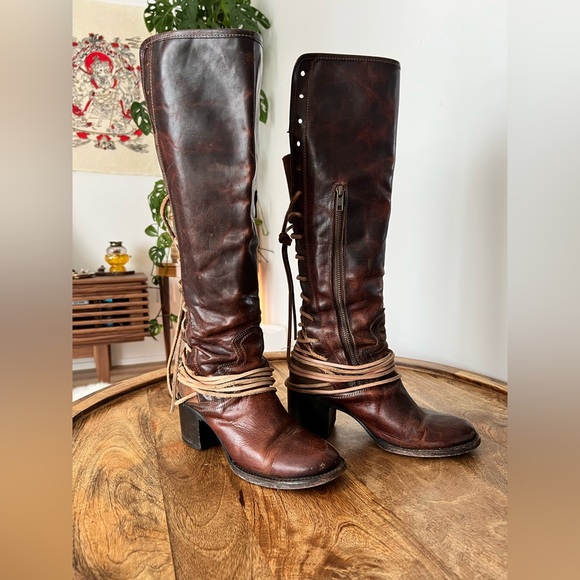 Freebird Dark Brown Over the Knee Boots - Picture 4 of 10